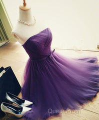 Cute A Line Tulle Short Evening Prom Dresses, Bridesmaid Dresses