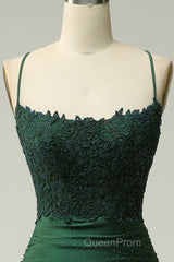 Sparkly Dark Green Beaded Long Evening Prom Dresses with Appliques