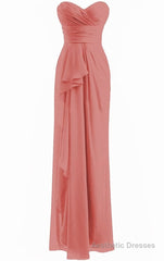 Classical Burgundy Sweetheart Empire Pleated Floor Length Chiffon Bridesmaid Dresses