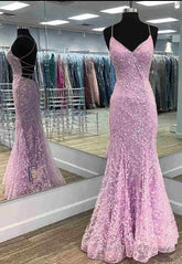 Gorgeous Mermaid Lilac Prom Dress with Embroidery