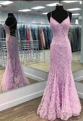 Gorgeous Mermaid Lilac Prom Dress with Embroidery