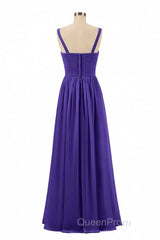 Purple Chiffon Sweetheart Straps A-Line Bridesmaid Dresses