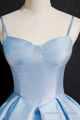 Princess Blue High-Waist A-Line Short Homecoming Dress