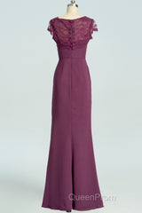 Elegant Plum Mermaid Long Bridesmaid Dresses