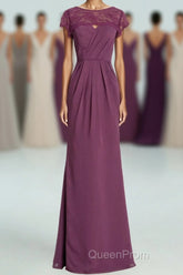Elegant Plum Mermaid Long Bridesmaid Dresses