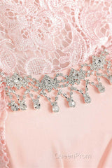 Pink Rhinestone Half Sleeve A-Line Long Mother of the Bride Dresses