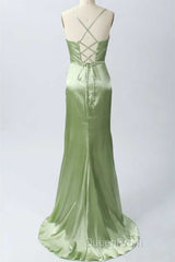 Pink Scoop Neck Lace-Up Back Long Formal Dresses with Slit