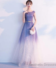 Unique Tulle Long Prom Dress Tulle Long Evening Dress