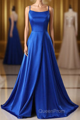 A-Line Evening Prom Dresses Side Split Evening Dresses