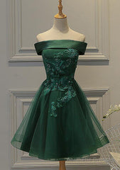 A-line Square Neckline Sleeveless Tulle Satin Short/Mini Homecoming Dress With Appliqued Beading