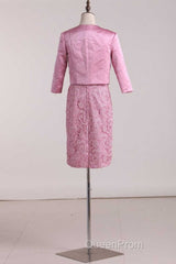 Two-Piece Pink Backless Mother of the Bride Dresses