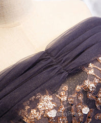 Unique Tulle Off Shoulder Lace Long Evening Prom Dresses, Lace Formal Dresses