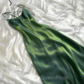 Vintage Green Simple Long Party Dresses