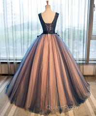 Tulle V Neck Long Evening Prom Gown Tulle Evening Gown