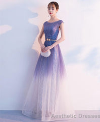 Unique Tulle Long Prom Dress Tulle Long Evening Dress
