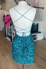 Spaghetti Straps Hot Pink Bodycon Mini Dresses