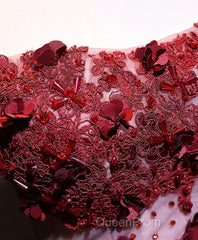 Pink Tulle Lace Applique Long Evening Prom Dresses, Evening Dresses