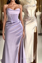 Lilac Long Evening Prom Dresses Party Evening Gowns