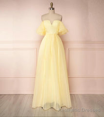 Simple Yellow Long Prom Dress, Evening Dress, 5420