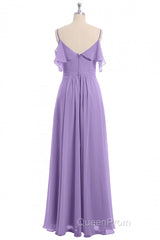 Rust Orange Straps Ruffled A-Line Bridesmaid Dresses