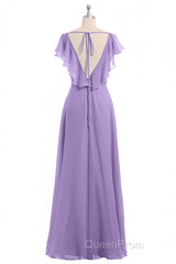Lavender Sweetheart Ruffled A-Line Long Bridesmaid Dresses