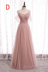 Elegant Blush Pink Tulle Bridesmaid Dresses