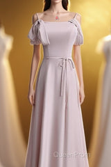 Off the shoulder Light Pink Bridesmaid Dresses