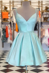 Double Straps A-line Short Homecoming Dresses