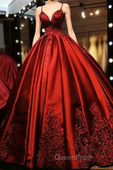 Gorgeous Spaghetti Straps Sweetheart With Lace Appliques Ball Gown Evening Prom Dresses