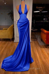 Halter V-Neck Mermaid Evening Prom Dresses Elegant