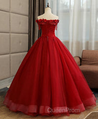 Burgundy Tulle Lace Long Evening Prom Gown Burgundy Tulle Lace Formal Dresses
