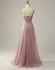 A-Line Sweetheart Neckline Long Evening Prom Dresses With Appliques