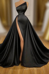 Sexy Black Beadings Evening Prom Dresses Long With Split On Sale