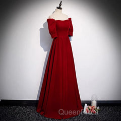 Classic Off Shoulder Long Maroon Evening Prom Dresses
