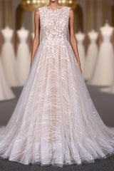 Gorgeous Long Backless Wedding Dresses Ivory Lace Wedding Gowns