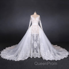 Elegant Long Sleeves Lace Wedding Dresses Beautiful Bridal Dresses