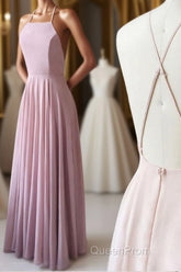 Cute Spaghetti Straps Sleeves Simple Long Evening Prom Dresses For Girls