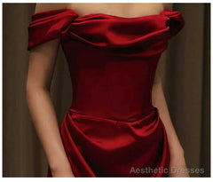 Off-Shoulder Plain A-Line Evening Gown Long Corset Prom Evening Formal Dresses