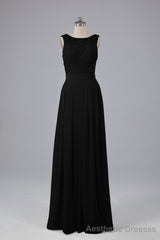 A-line Lace Top Floor Length Chiffon Bridesmaid Dresses