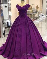 ball gown satin lace v neck Evening Prom Dresses