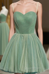 Cute Sweet Neck Short Evening Prom Dresses, Mini Dresses