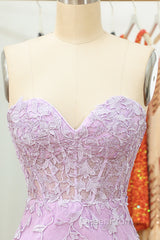 Purple Lace Tight Short Hoco Dresses