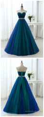 A Line Princess Sweetheart Neck Strapless Floor Length Prom Dresses