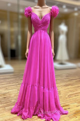 A-Line Backless Long Evening Prom Dresses, Red Long Evening Dresses