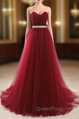 A-Line Beading Belt Long Charming Evening Prom Dresses Floor-Length Evening Dresses