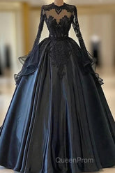 A-Line Beading Long Sleeves Lace Wedding Dresses