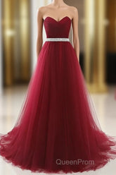 A-Line Elegant Quinceanera Evening Prom ValentineS Day Dresses Strapless Sleeveless Chapel Train Satin With Crystals