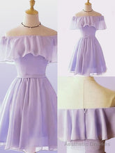 A-line Off-the-Shoulder Ruffles Short/Mini Chiffon Dress