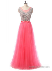 A-Line Pink Tulle Prom Dress