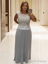 A-Line/Princess Scoop Floor-Length Chiffon Mother of the Bride Dresses With Lace